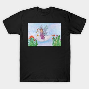 The Fairy Swan - Watercolour Painting T-Shirt